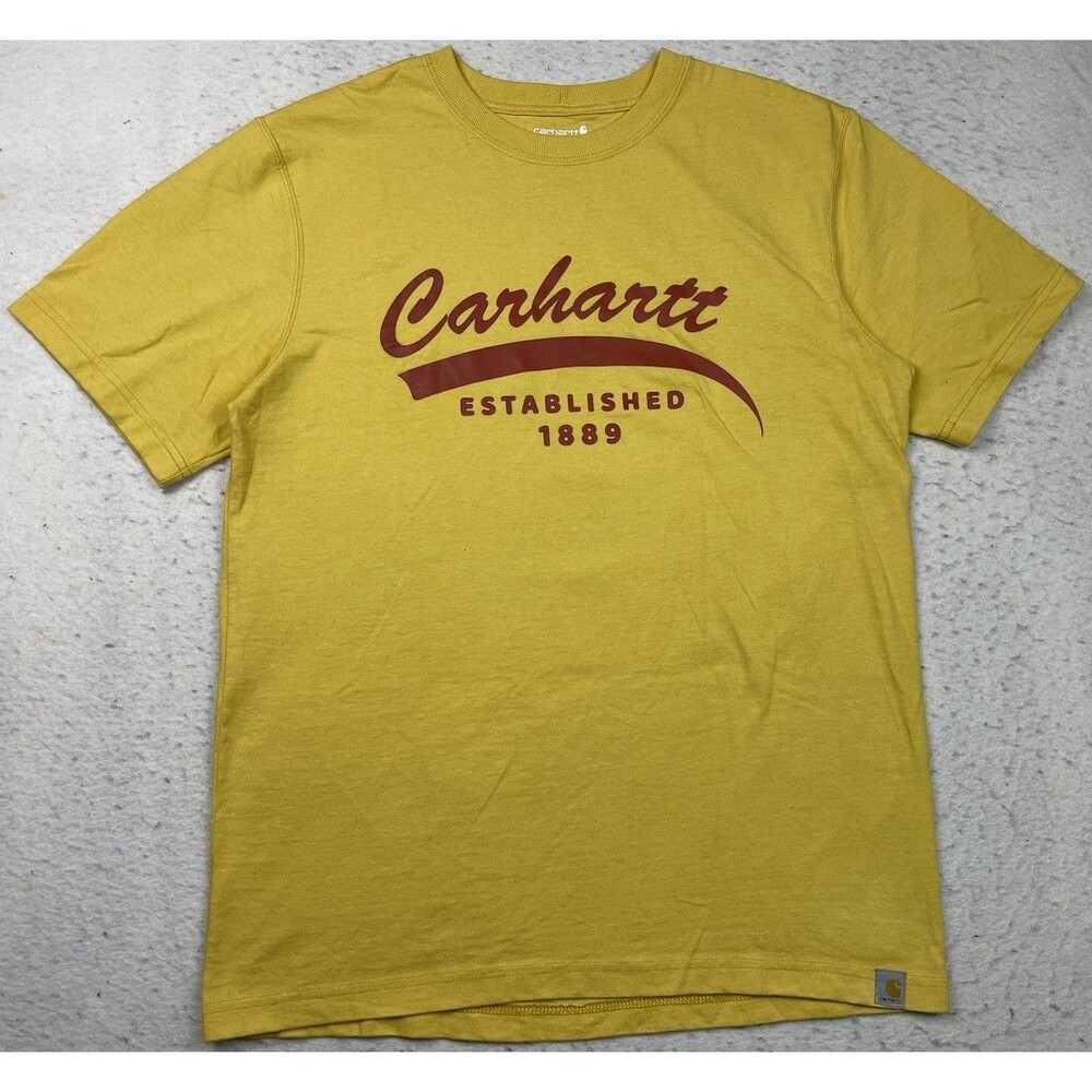 Carhartt Men's Medium Yellow Relaxed Fit Graphic Logo T-Shirt Spring 2023